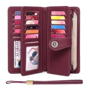 FALAN MULE FALAN MULE Women s Trifold Wallet Rfid Blocking Wristlet with Large Card Capacity