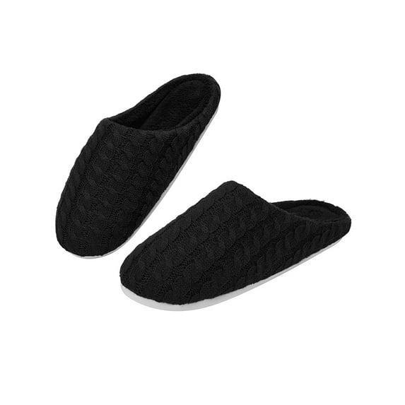 FALEXO Men Cozy Warm Indoor Soft Slipper Rubber Sole shoes Memory Foam Slip On Anti-Skid House Slippers