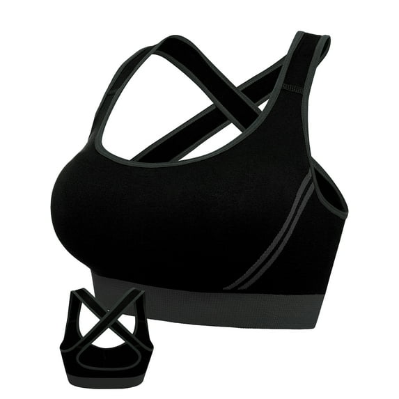 FALEXO Women Padded Seamless Bras Racerback Sports High Impact Support for Yoga Workout Bra