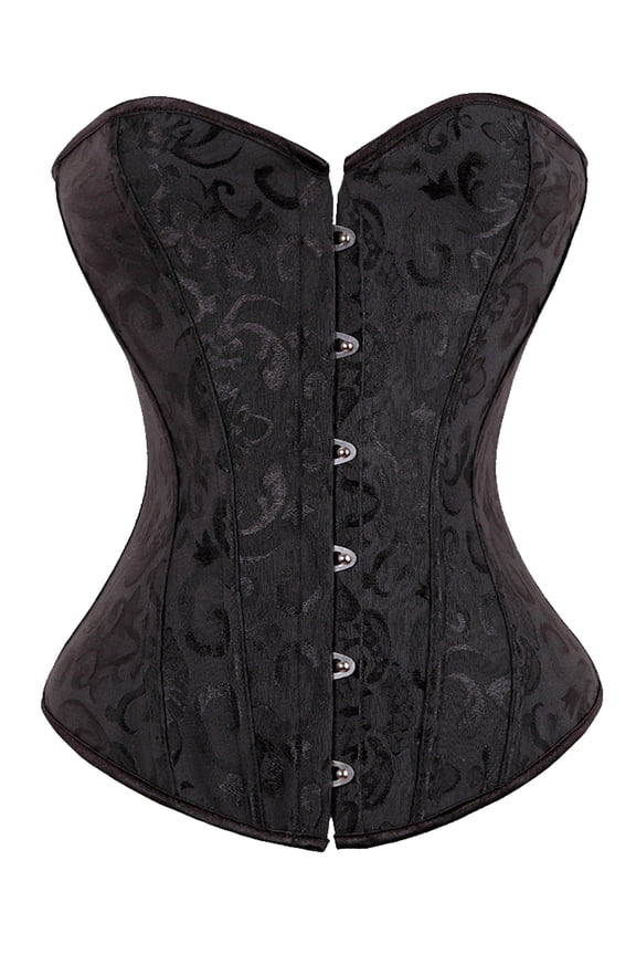 Women's Fashion Jacquard Overbust Corset Intimates Lace-up Waist Trainer Corsets Plus Size Busiter Shapewear