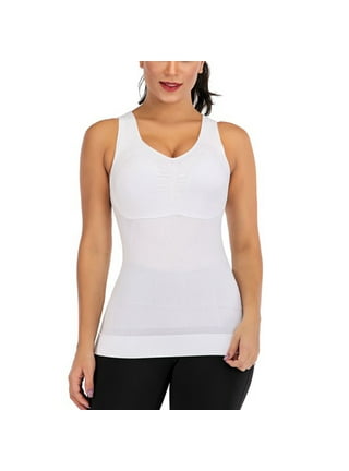 FOCUSSEXY Women Shapewear Tank Tops Tummy Control Camisole Underskirts Shapewear  Body Shaper Slimming Compression Top Vest Plus Size Padded Tank Top 