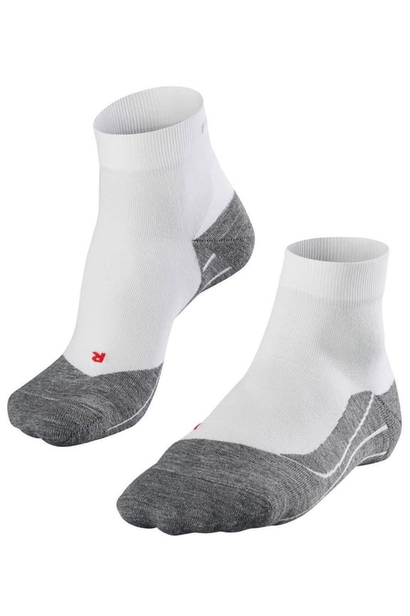 Running 4 Medium Short Socks - White Mix