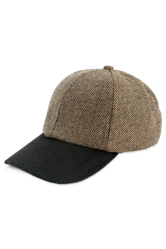 FALL BROWN COLOR BLOCK BASEBALL CAP