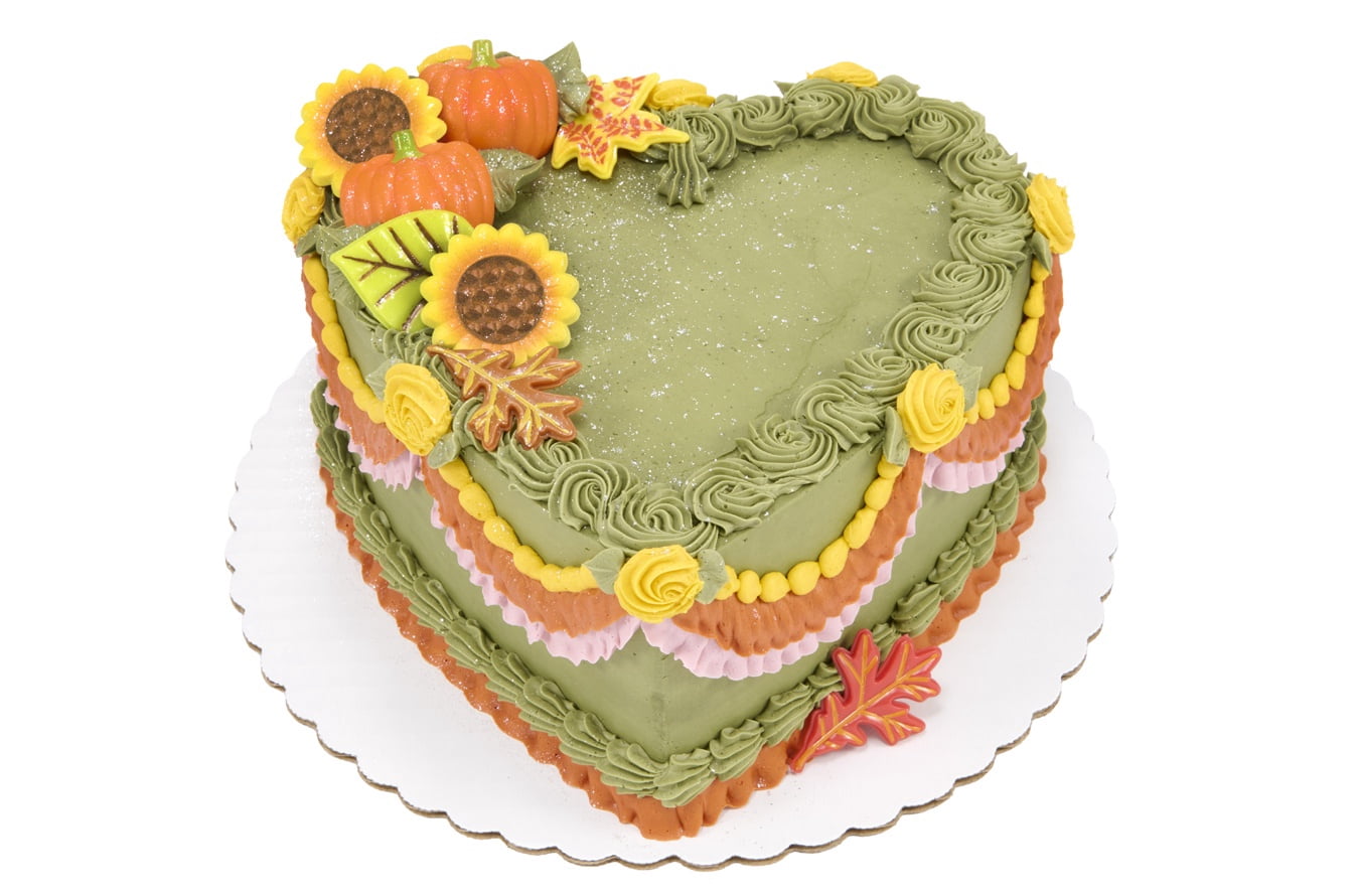FALL FOLIAGE HEART CAKE