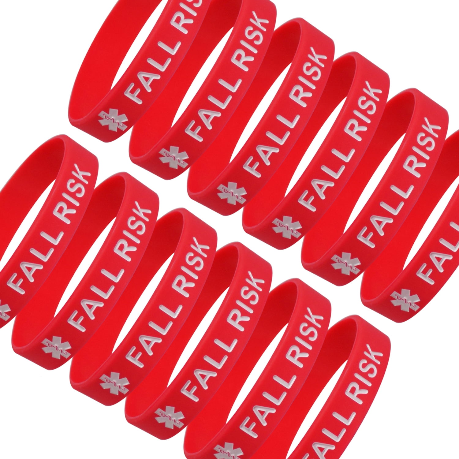 Max Petals Medical Alert ID Bracelet, Fall Risk Silicone Wristbands ...