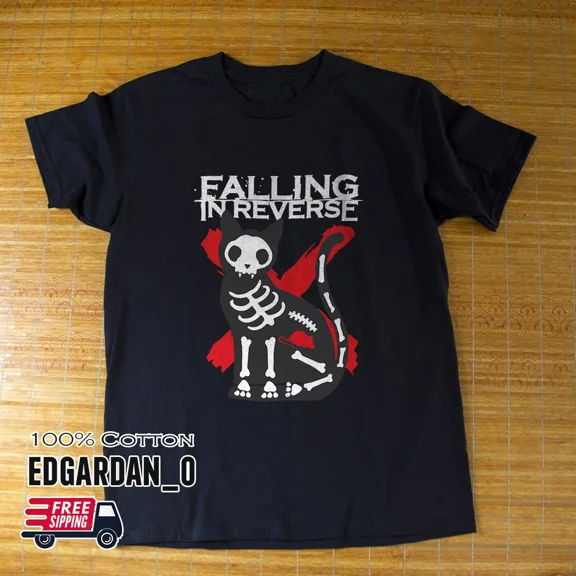 FALLING IN REVERSE Cat X-Ray Rock Band Black Unisex T-shirt