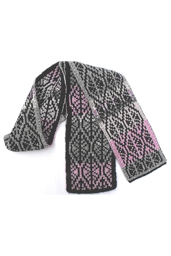 FALLING LEAVES HANDMADE KNIT SCARF - REVERSIBLE