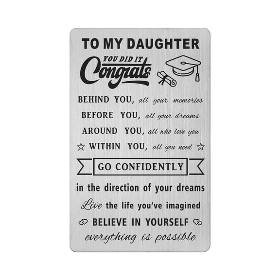 FALOGIJE Daughter Graduation 2025 Wallet Card from Mom Dad, 2025 College Graduation Gifts for My Daughter from Parents