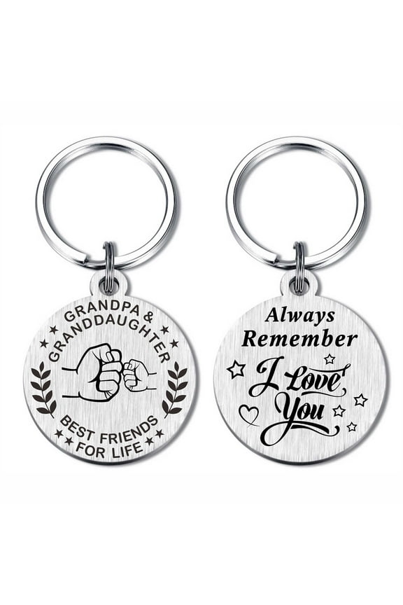 Grandpa Fathers Day Keychain Gifts from Granddaughter, Grandfather Birthday Presents