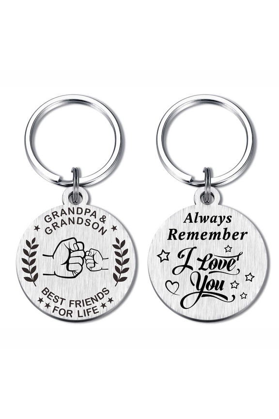 Grandpa Gifts from Grandson, Remember I Love You Grandfather Keychain, Fathers Day