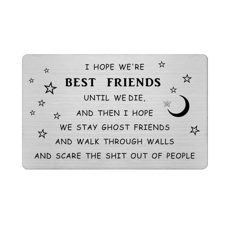 FALOGIJE I Hope We're Best Friend Funny Wallet Card, Friend Birthday Gifts  for Women Men, Friendship Gifts for Boys Girls 