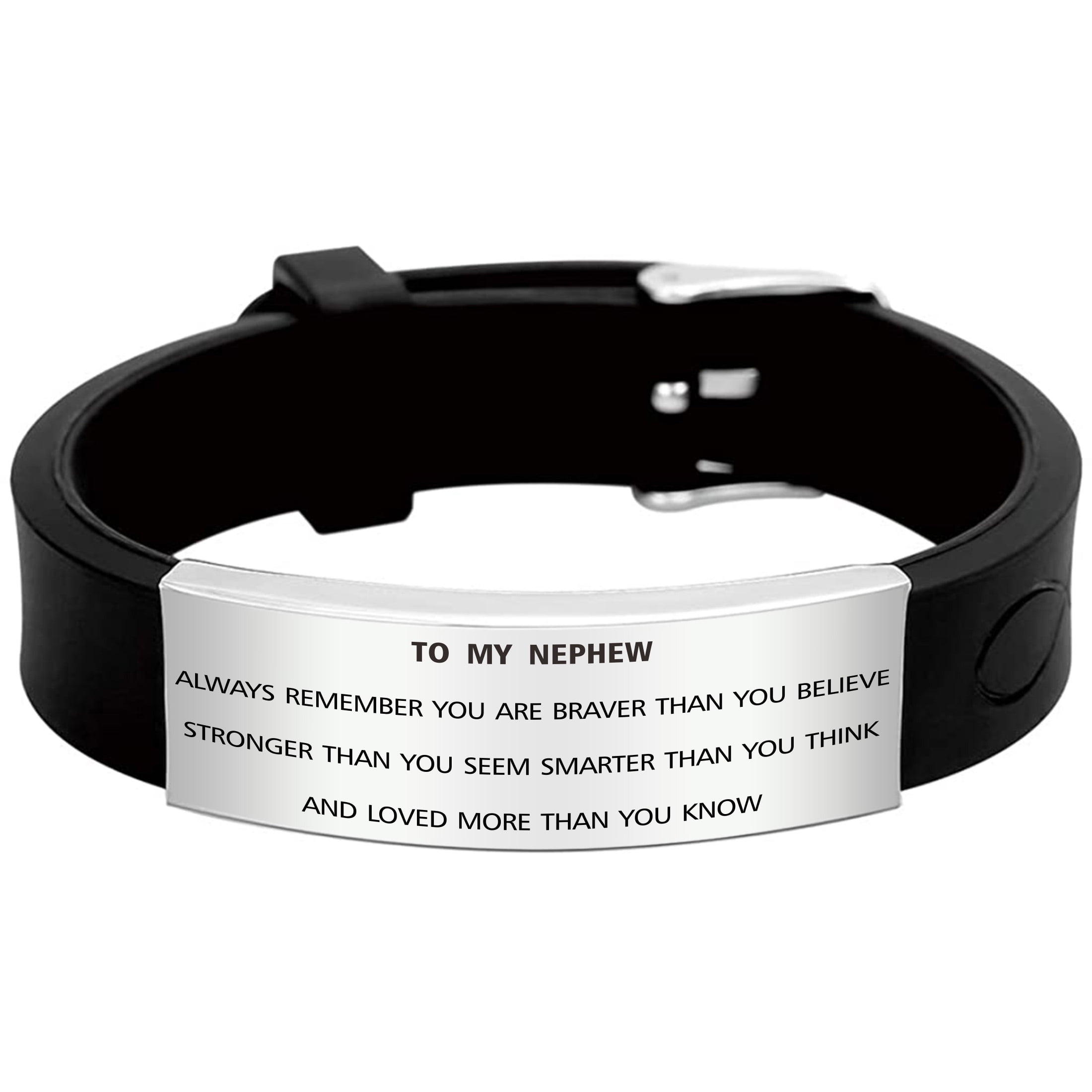 FALOGIJE Inspirational Bracelet To My Nephew Birthday Gifts Love from Aunt Uncle