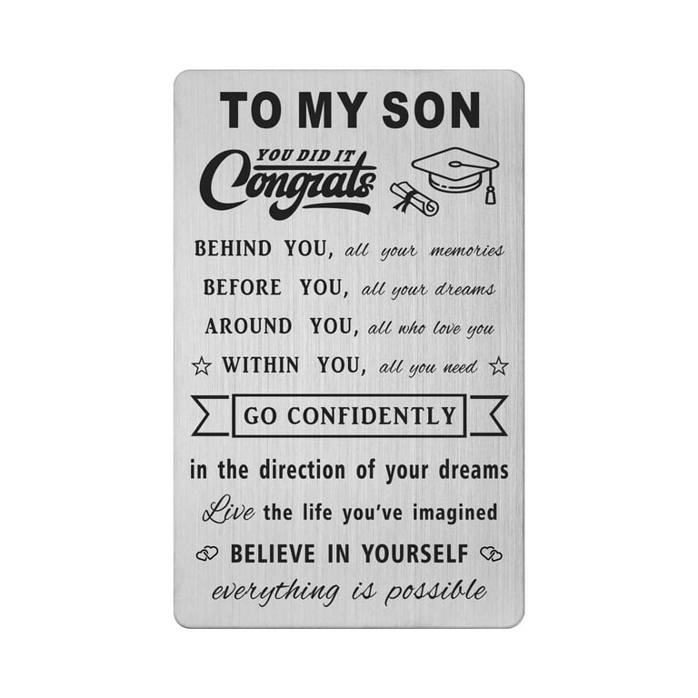 FALOGIJE Son Graduation 2025 Wallet Card from Mom Dad, 2025