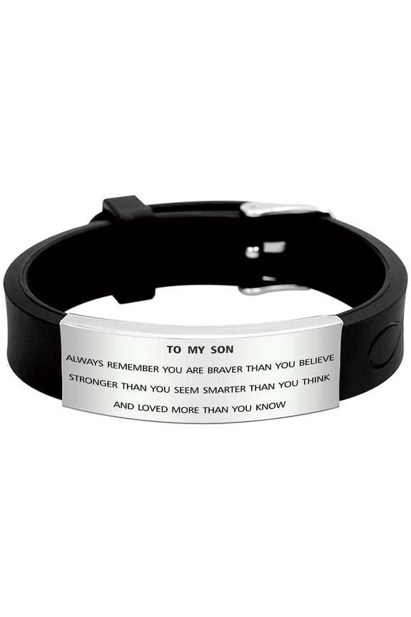 Son Inspirational Bracelet, To My Son Birthday Gifts Love from Mom Dad