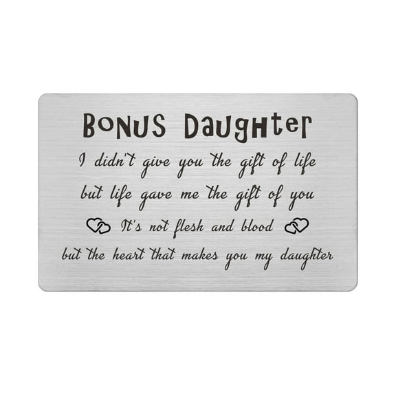 FALOGIJE Stepdaughter Wallet Card from Stepmom Stepdad, Special Step Daughter Birthday Gifts for Girls Women