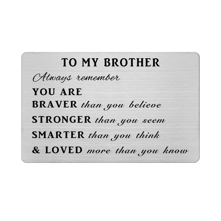 To My Brother Gifts Brother Engraved Wallet Card Brother Gift from Sister  Brother Christmas Birthday Gifts for Big Brother Little Brother Step  Brother