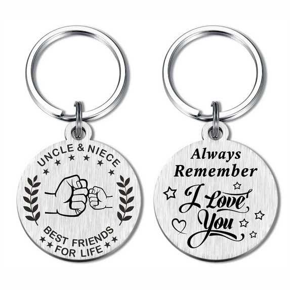 FALOGIJE Uncle Fathers Day Keychain Gifts from Niece, Remember I Love You Uncle Christmas
