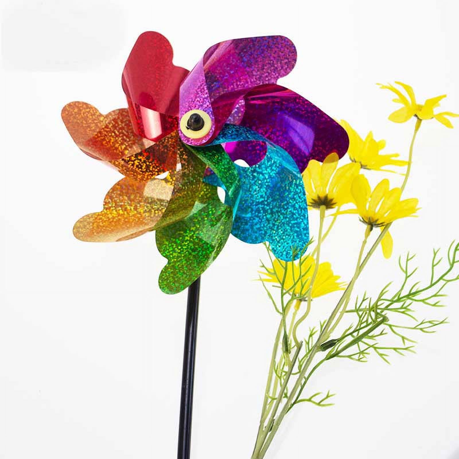 FALYEE Bird Repellent Pinwheels Bird Deterrent for Garden Reflective