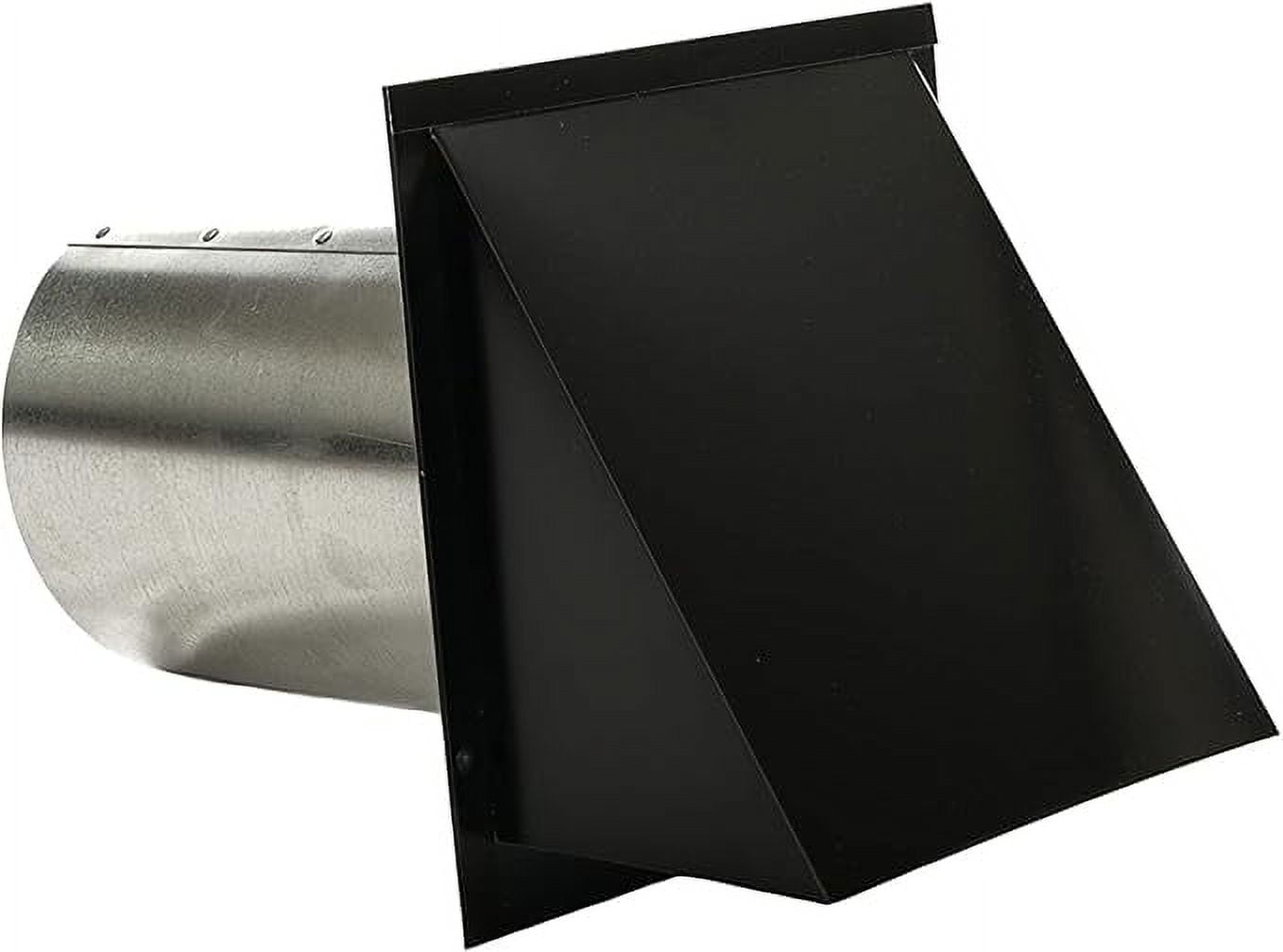 RDP 6" Hooded Wall Vent with Screen and Damper (Black)