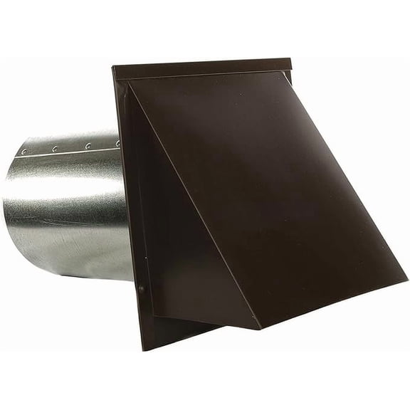 RDP 12" Galvanized Steel Hooded Wall Vent with Screen (Brown)