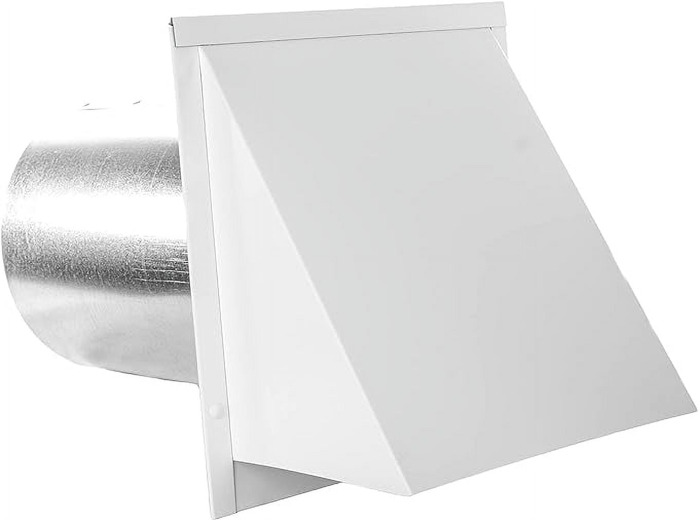 FAMCO Galvanized Steel Hooded Wall Vent with Screen and Damper, Used for Air Exhaust Applications (5 inch, Galvanized)