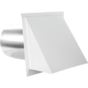 FAMCO Galvanized Steel Hooded Wall Vent with Screen and Damper, Used for Air Exhaust Applications 5 inch, Galvanized