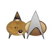 FAMETEK Star Trek The Next Generation Chirping Communicator Badge, TNG ComBadge Star Trek Memorabilia, Gifts and Collectibles