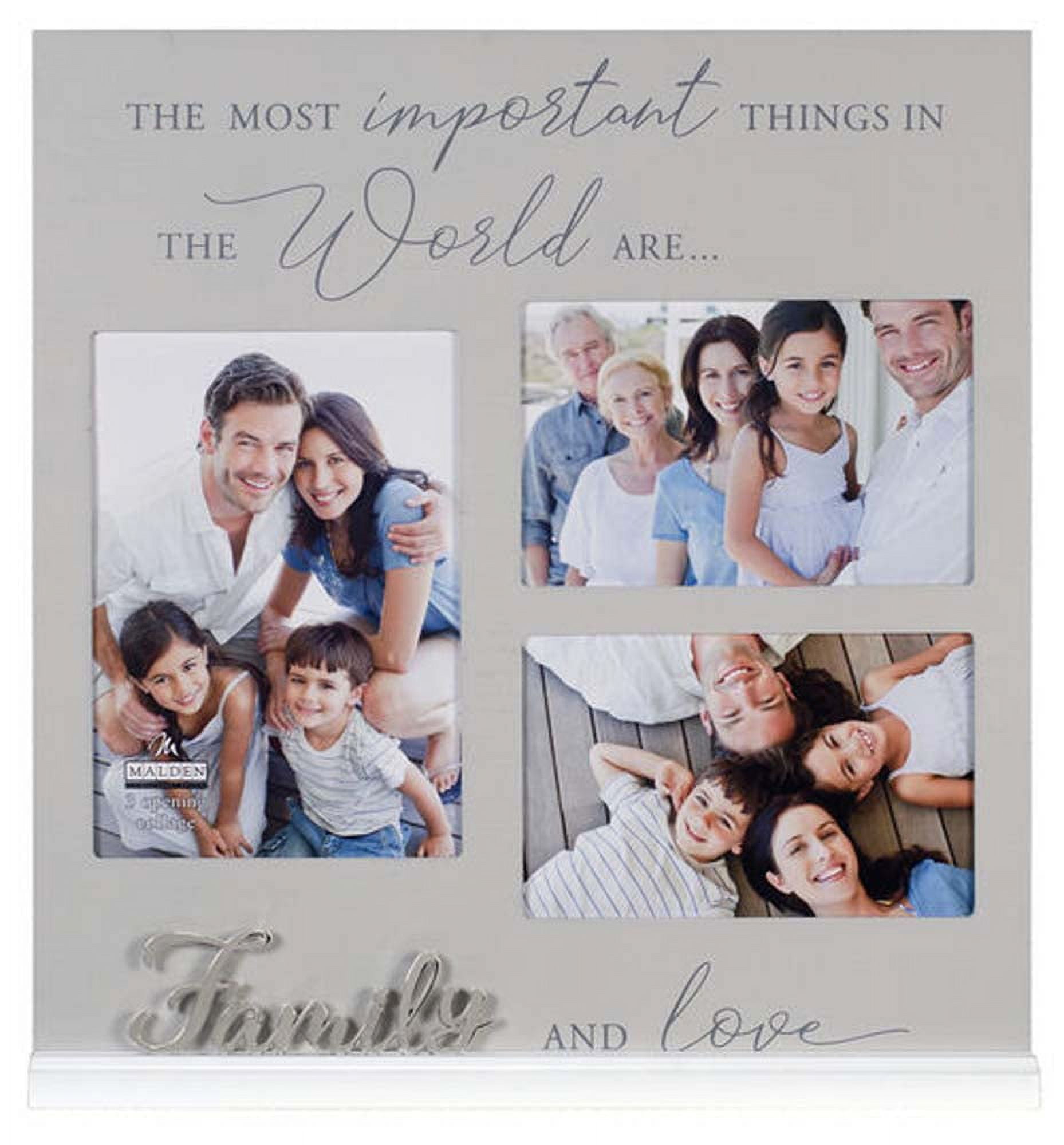 Silver Finish Family Collage Picture Frame with Glass Cover