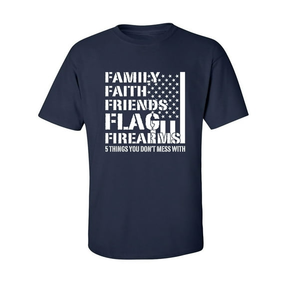 FAMILY FAITH FRIENDS FLAG Adult Short Sleeve T-shirt