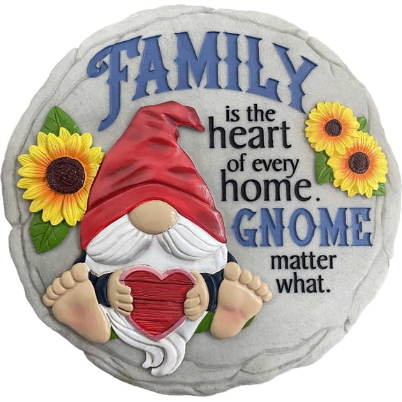 FAMILY GNOME STEPPING STONE / DECORATIVE WALL PLAQUE