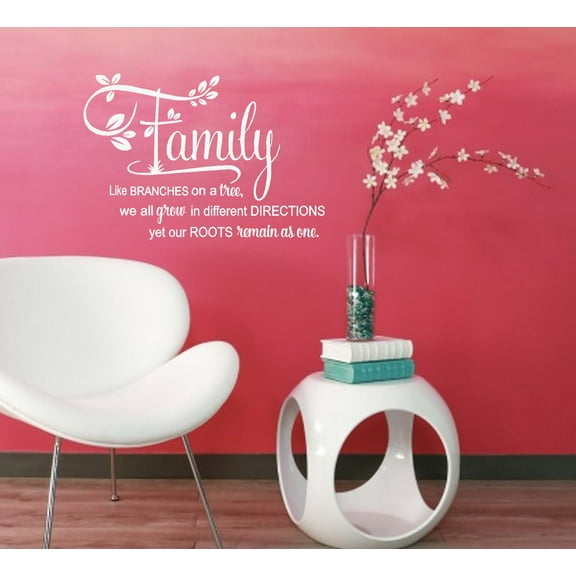 FAMILY Like branches on a tree #22 Wall Decal 19 x 29" (White)