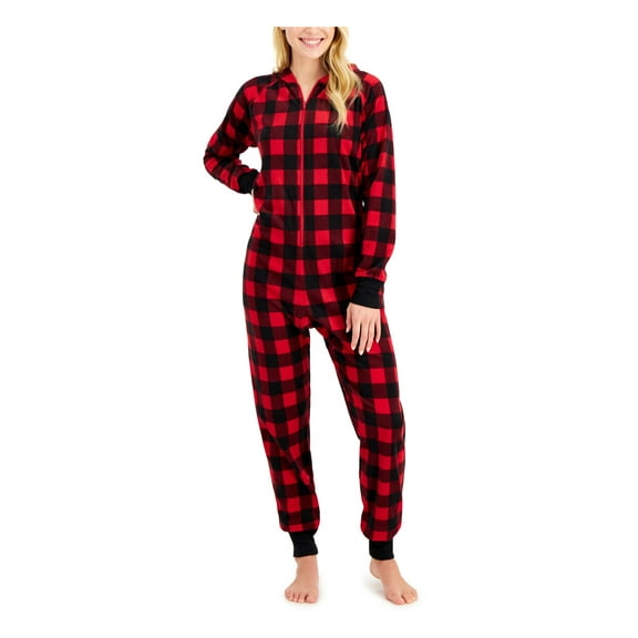 FAMILY PJs Intimates Red Fleece Plaid Jumper M