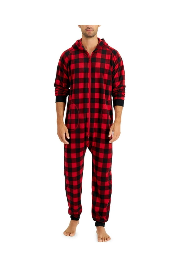 Intimates Red Rib-Knit Cuffs Check Holiday M