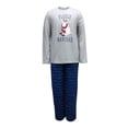thumbnail image 1 of FAMILY PJs Sets Gray Elastic Band Graphic Long Sleeve Crew Neck T-Shirt Straight leg Holiday  Size L, 1 of 2