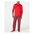 thumbnail image 1 of FAMILY PJs Sets Red Drawstring Solid Long Sleeve Henley Straight leg Everyday  Size 2XB, 1 of 1
