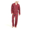 thumbnail image 1 of FAMILY PJs Sets Red Flannel Plaid Long Sleeve V Neck Button Up Straight leg Everyday  Size 1XB, 1 of 3