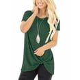 thumbnail image 1 of FAMITION Casual Cute Short Sleeve T Shirts for Women Summer Twist Knotted Blouse Tunic Tops, 1 of 8