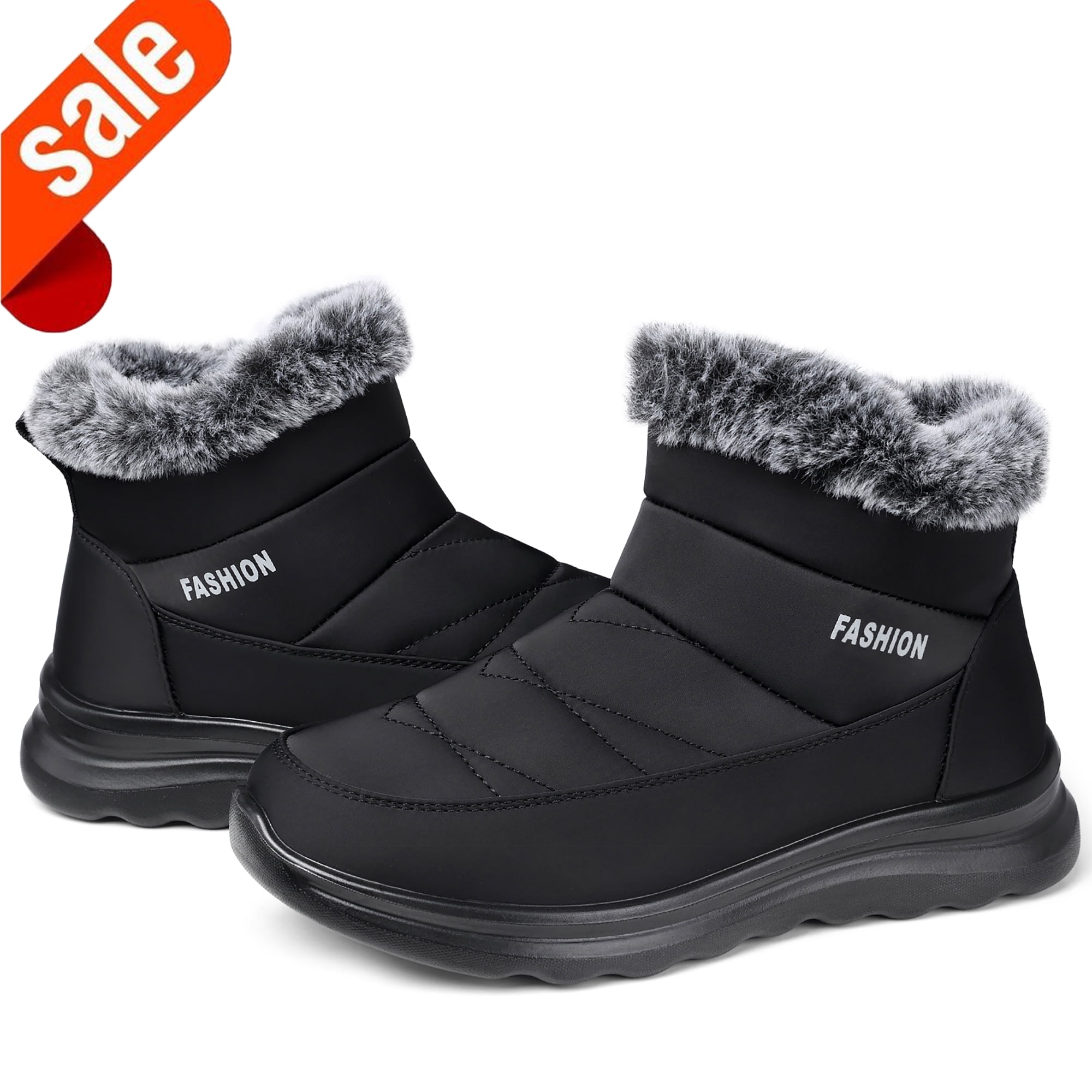 FAMITION Snow Winter Boots for Women Hiking Ankle Boot Womens Non Slip