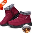 thumbnail image 1 of FAMITION Womens Winter Snow Boots Comfort Warm Non Slip Ankle Booties Hiking Boot Outdoor Flat Boots for Women Dressy Red 6, 1 of 8