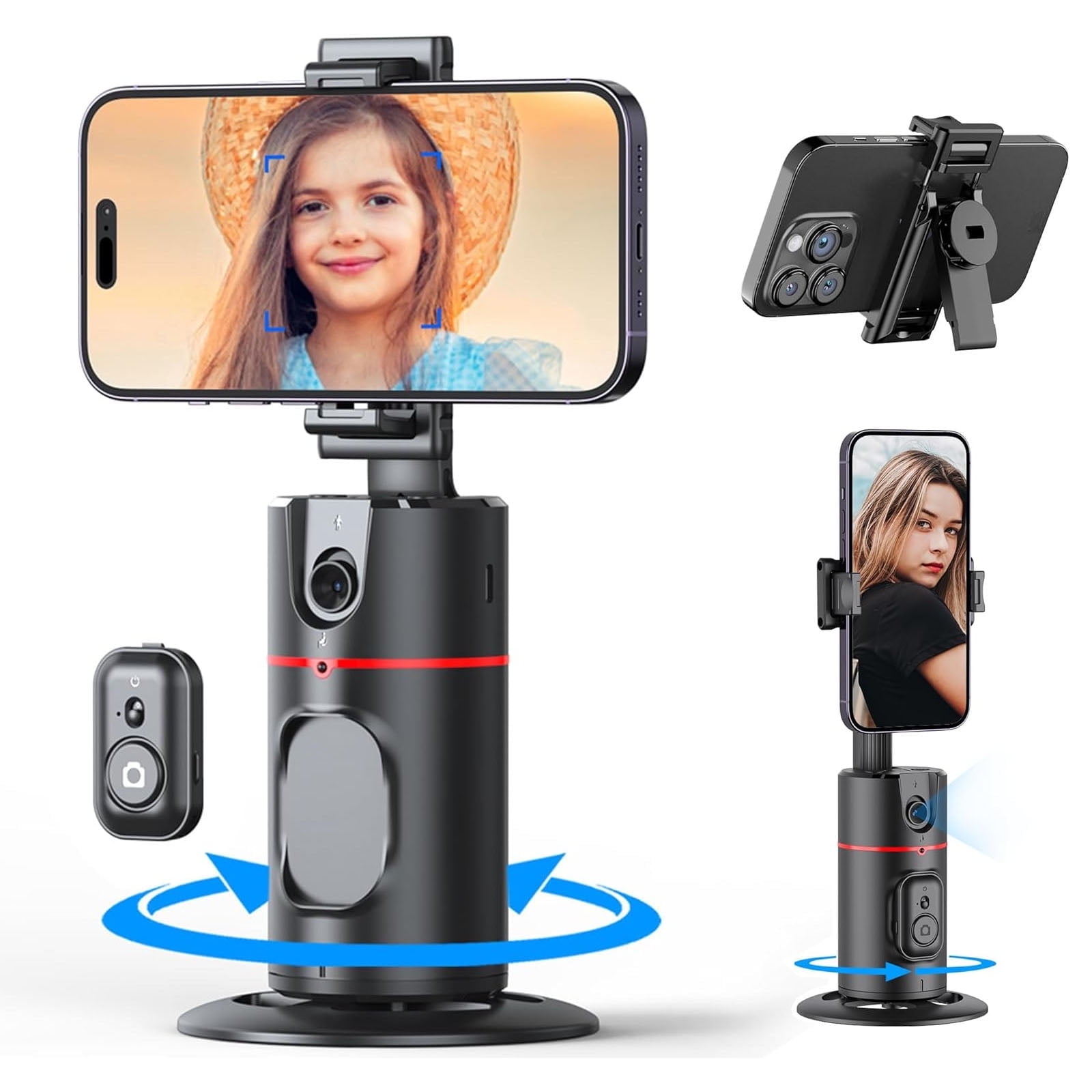 Support De Téléphone Avec Suivi Automatique Du Visage 360° - Pour Live, TikTok, Vlog (rose, Batterie 2200mAh) - 13