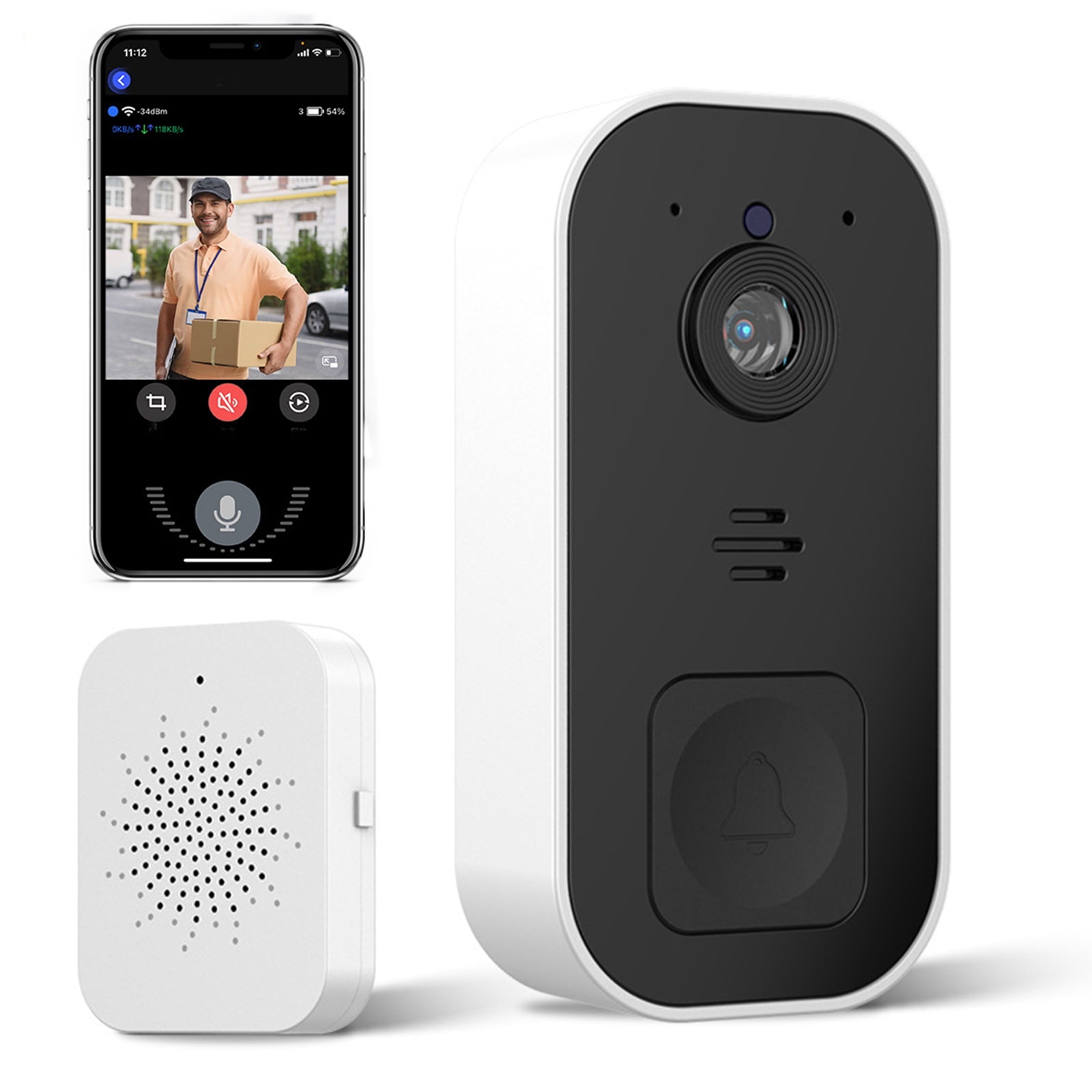 FAMKIT Doorbell Camera Wireless, WiFi Smart Wireless Doorbell Home