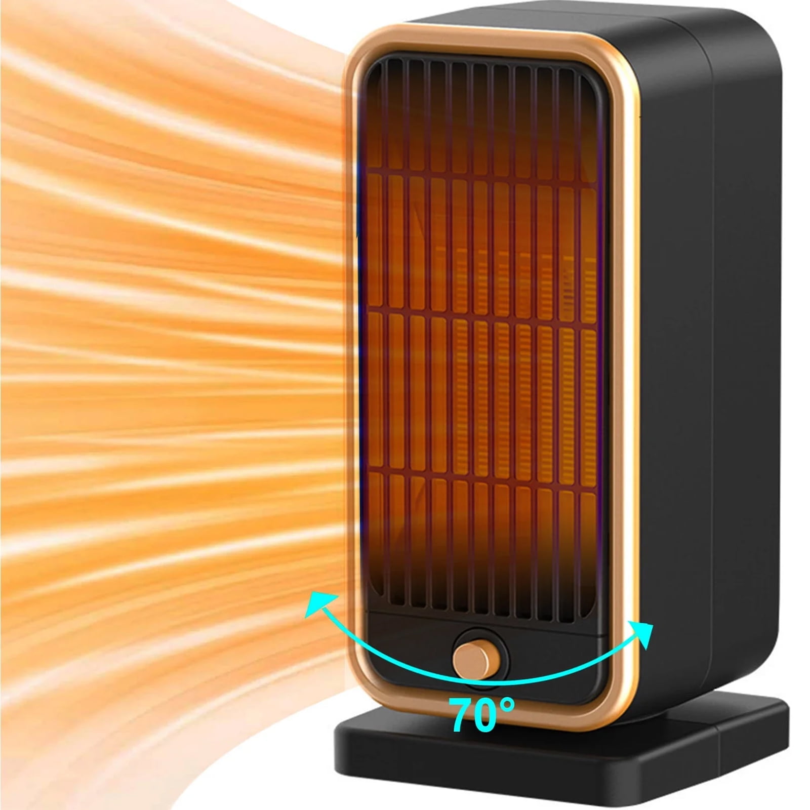 FAMKIT Space Heater, Adjustable Thermostat, PTC Fast Heating Ceramic