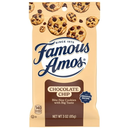 Famous Amos Classic Bite-Size Chocolate Chip Cookies, Bag 3.0 oz