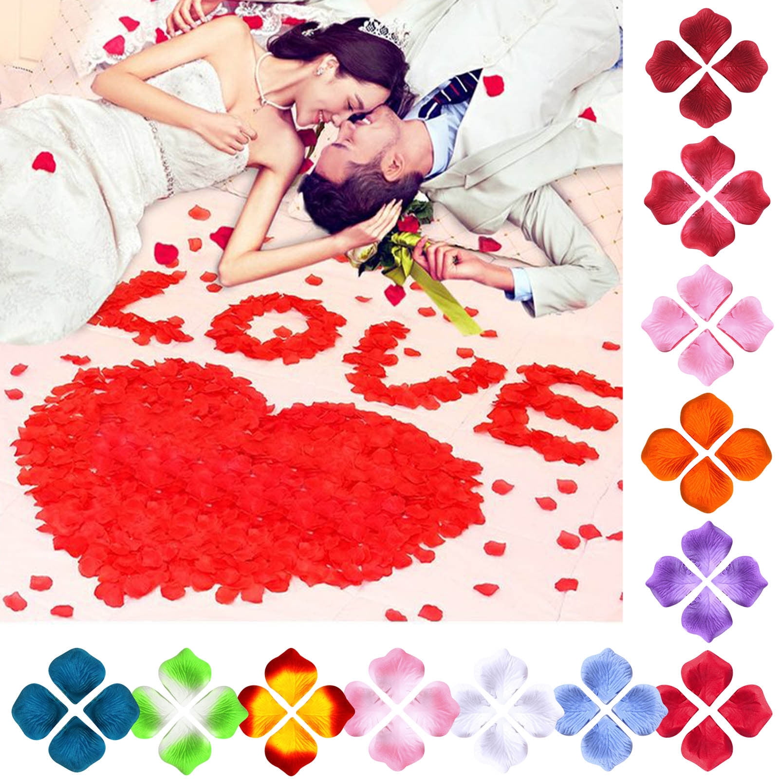 Fake Roses 1000pcs FAMTKT 1000PCS Fake Rose Petals Artificial Flowers for Wedding ...
