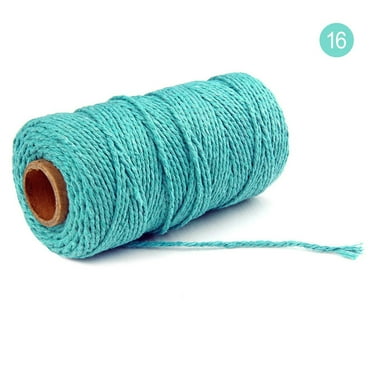 FAMTKT 100m Long/100Yard Cotton Rope, Macrame Cord Cotton Colored Macrame Rope Twisted Cord Rope Crafts Macrame String for DIY Crafts Knitting Plant Hanger Wedding Decor on Clearance
