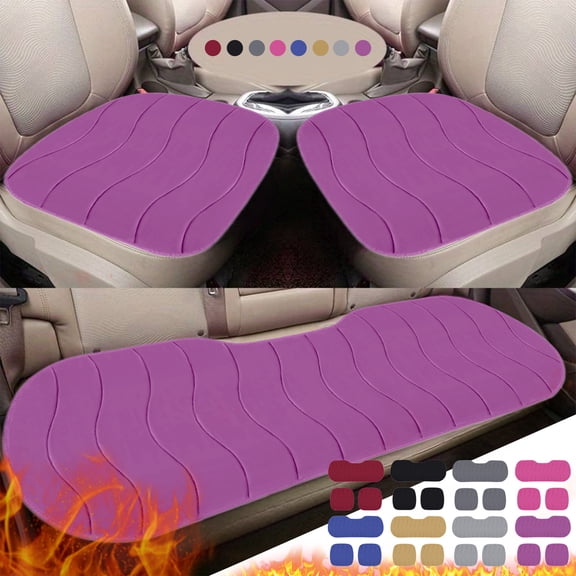FAMTKT 3Pcs Car Seat Cover Full Set Car Front Seat Covers and Rear Benches Cover Originals Winter Plush and Warm for Automotive SUV Truck and Van Full Size Winter Set