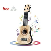 FAMTKT 9.92 Inch Kids Guitar Ukulele - 4 Strings Ukulele Musical Instruments Educational Toy Mini Guitar Toddler Toys for Boys and Girls Kids Toys (Beige)