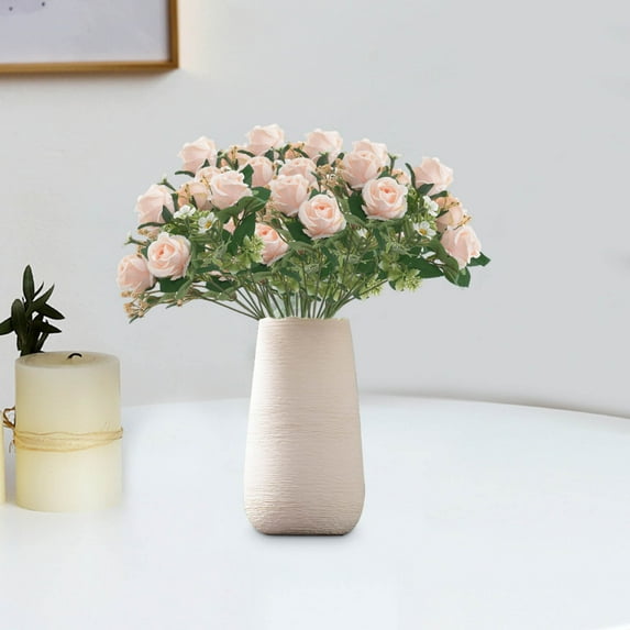 FAMTKT Artificial Flowers Artificial Roses of Imitation Silk Roses Artificial Roses Reusable Bouquet for Home Party Office Wedding Reunite Reception Table Decoration
