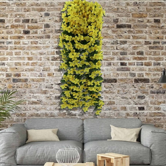 FAMTKT Artificial Rose Vines Fake Flowers Artificial Hanging Flowers Simulated Rose Bouquets Wall Hanging Baskets Decorative Landscaping Artificial Flowers Rattan for Mother's Day Wedding Party Decor