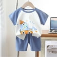 thumbnail image 1 of FAMTKT Baby Boy Clothes Baby Summer Boy Cute Printed Round Neck Short Sleeve Shorts Set Two Piece Summer Sets Summer Savings Clearance, 1 of 3